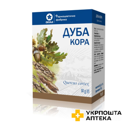 Дуба кора по 50 г у пачках з внутрішнім пакетом Віола (Україна)