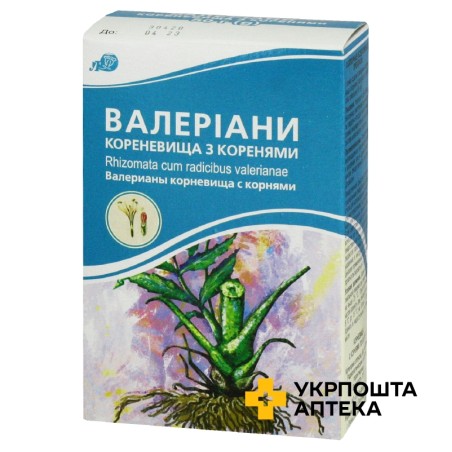 Валеріани кореневища з коренням кореневища та коріння 50.г Лубнифарм (Україна)