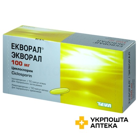 Екворал капс. м'які 100 мг №50 Teva Czech Industries s.r.o. (Чеська Республіка)