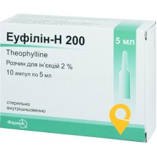 Еуфілін-Н р-н д/ін. 2 % 5.мл №10 Фармак (Україна)