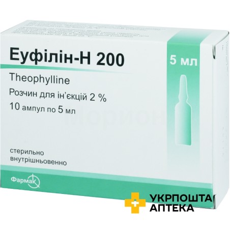 Еуфілін-Н р-н д/ін. 2 % 5.мл №10 Фармак (Україна)