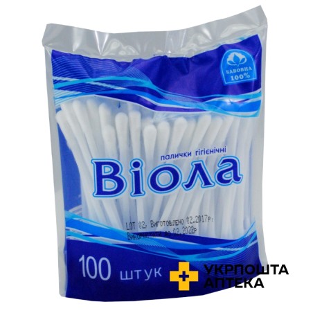 Палички гігієнічні Віола пакет п/е №100 Кампус Коттон Клаб (Україна)