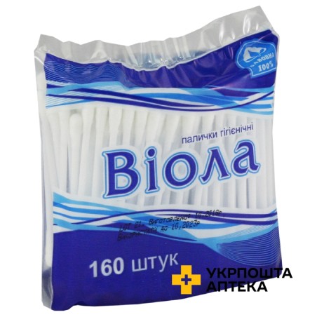 Палички гігієнічні Віола пакет п/е №160 Кампус Коттон Клаб (Україна)