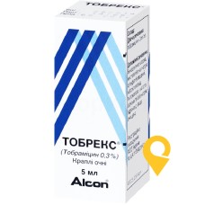 Тобрекс крап. очні 0,3 % 5.мл Алкон-Куврьор (Бельгія)