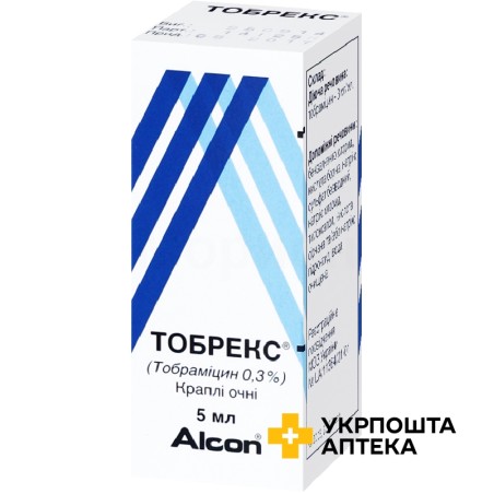 Тобрекс крап. очні 0,3 % 5.мл Алкон-Куврьор (Бельгія)