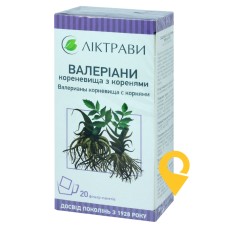 Валеріани кореневища з коренням кореневища та коріння 1.5г №20 Ліктрави (Україна)