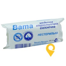 Вата нестерильна н/ст. 25 г. ролик Кампус Коттон Клаб (Україна)
