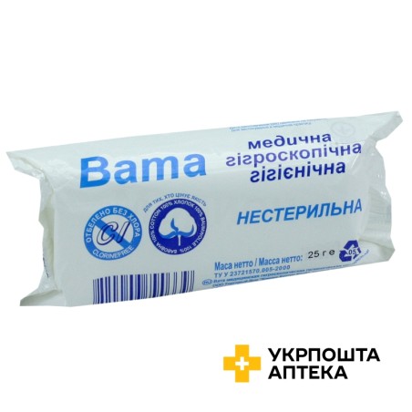 Вата нестерильна н/ст. 25 г. ролик Кампус Коттон Клаб (Україна)