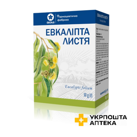 Евкаліпта листя по 50 г у пачках з внутрішнім пакетом Віола (Україна)