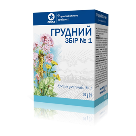 Грудний збір № 1, збір по 50 г у пачках з внутрішнім пакетом Віола (Україна)