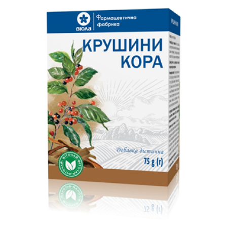 Крушини кора по 50 г у пачках з внутрішнім пакетом Віола (Україна)
