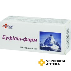 Еуфілін табл. 250 мг №80 Фармаком (Україна)
