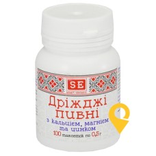 Пивні дріжджі з кальцієм, магнієм і цинком табл. 500 мг №100 Фармаком (Україна)