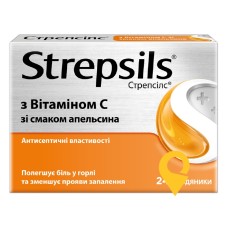 Стрепсілс з вітаміном C льодяники зі смаком апельсину №24 Рекітт Бенкізер (Великобританія)
