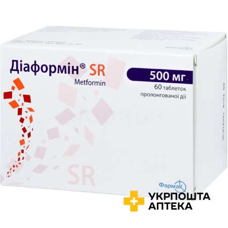 Діаформін SR табл. пролонг. 500 мг №60 Фармак (Україна)
