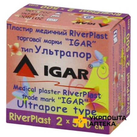 Пластир Ріверпласт Ігар 2 см * 500 см, Ультрапор (на неткан. осн.) Changzhou Nanfang MAF (Китай)