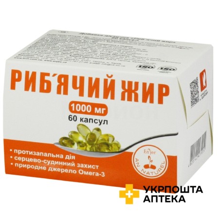Риб'ячий жир ENJEE капс. 1000мг №60 (10х6) Красота та Здоров'я