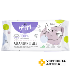 Серветки вологі для дітей Bella Baby Happy з вітаміном Е та алантоїном №64 Torunskie ZMO (Польща)