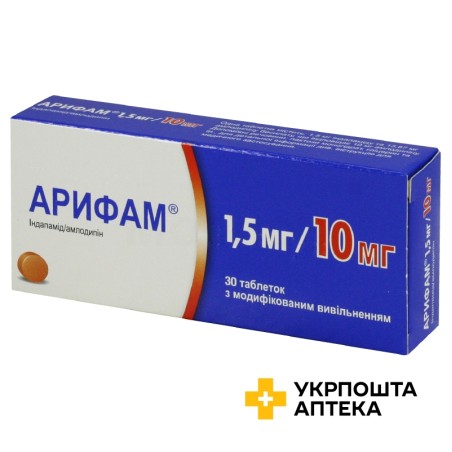 Арифам табл. модиф вивільн. 1,5 мг + 10 мг №30 Серв'є Індастрі (Франція)