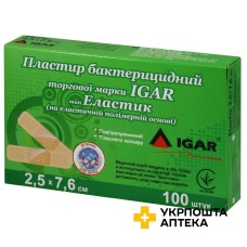 Лейкопластир бактерицидний Ігар 2,5 см * 7,6 см, полімер. №100 Changzhou Major Medical Products (Китай)