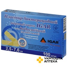 Лейкопластир бактерицидний Ігар 2,5 см * 7,6 см, ПВХ №100 Ігар (Україна)