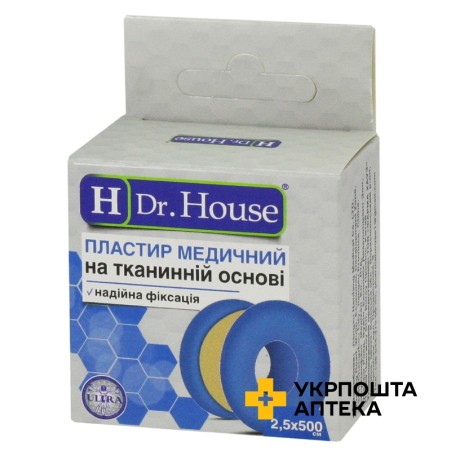 Лейкопластир H Др. Хаус 2,5 см * 500 см, на тканинній основі Jiangsu Nanfang Medical Co., Ltd (Китай)