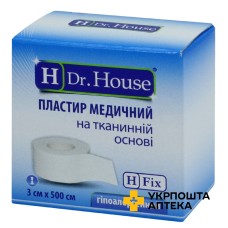 Лейкопластир H Др. Хаус 3 см * 500 см, на тканинній основі Jiangsu Nanfang Medical Co., Ltd (Китай)