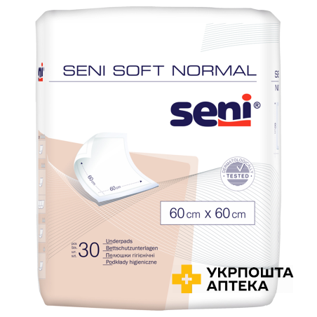 Пелюшки гігієнічні SENI SOFT Normal 60х60 см. №30 Torunskie ZMO (Польща)