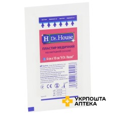 Пластир бактерицидний H Др. Хаус 6 см * 10 см, на н/ткан. основі Jiangsu Nanfang Medical Co., Ltd (Китай)