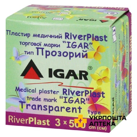 Пластир Ріверпласт Ігар 3 см * 500 см, п/е, прозор. Ігар (Україна)