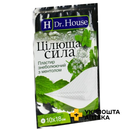 Пластир знеболюючий Цілюща сила H Др. Хаус 10 см * 18 см, перфор., ментол Jiangsu Nanfang Medical Co., Ltd (Китай)