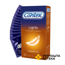 Презервативи латексні з силіконовою змазкою CONTEX® Lights (особливо тонкі), 12 шт. Reckitt Benckiser Healthcare (Великобританія)