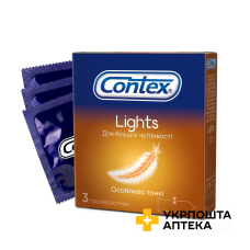 Презервативи латексні з силіконовою змазкою CONTEX® Lights (особливо тонкі), 3 шт. Reckitt Benckiser Healthcare (Великобританія)
