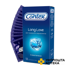 Презервативи латексні з силіконовою змазкою CONTEX® Long Love (з анестетиком), 12 шт. Reckitt Benckiser Healthcare (Великобританія)