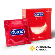 Презервативи латексні з силіконовою змазкою  DUREX® Elite (тонкі), З шт. Reckitt Benckiser Healthcare (Великобританія)