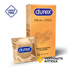 Презервативи з синтетичного латексу з силіконовою змазкою DUREX®  Real Feel (натуральні відчуття), 12 шт. (безлатексні) Reckitt Benckiser Healthcare (Великобританія)