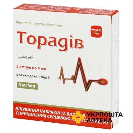 Торадів р-н д/ін. 5 мг/мл 4.мл №5 Здоров'я ФК (Україна)