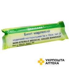 Бинт нестерильний Медікеа 5 м * 10 см, тип 20 Допомога-I (Україна)
