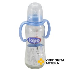 Пляшка пластикова Топо буоно T003 240 мл, з силікон. соскою, з ручками, декоров. Syryca (Польща)