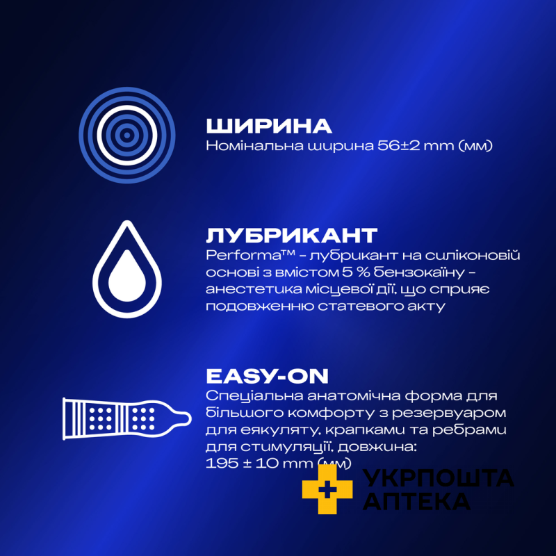 Презервативи латексні з силіконовою змазкою DUREX®  Dual Extase (рельєфні з анестетиком), 12 шт. Reckitt Benckiser Healthcare (Великобританія)