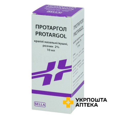 Протаргол крап. очні/вушн. 2 % 10.мл Лабораторіо Хіміко Фармачеутіко А. Селла (Італія)