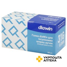 Голки Діавін для шприц-ручок 31G(0,25 мм) * 6 мм №100 Промісмед Ханчжоу Медітек (Китай)
