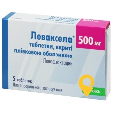 Леваксела табл. 500 мг №5 КРКА (Словенія)