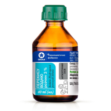 Перекис водню р-н 3 % скл. флакон 40.мл Віола (Україна)