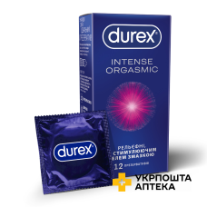 Презервативи латексні з силіконовою змазкою DUREX®  Intense Orgasmic (рельєфні, зі стимулюючим гелем-змазкою), 12 шт. Reckitt Benckiser Healthcare (Великобританія)