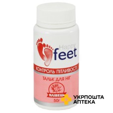 Тальк для ніг Хепі фіт 50 г, Happy fit, ялівець Красота та Здоров'я (Україна)