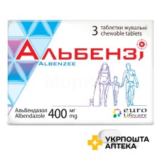 Альбензі табл. жув. 400 мг №3 Конарк Інтелмед (Індія)