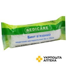 Бинт нестерильний Медікеа 5 м * 10 см, в'язаний Допомога-I (Україна)