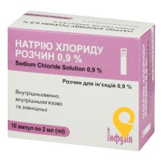 Натрію хлорид р-н д/ін. 0,9 % 2.мл №10 Завод Інфузія (Україна)