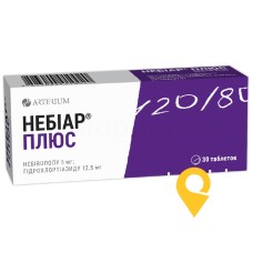 Небіар плюс табл. 5 мг + 12,5 мг №30 Київмедпрепарат (Україна)
